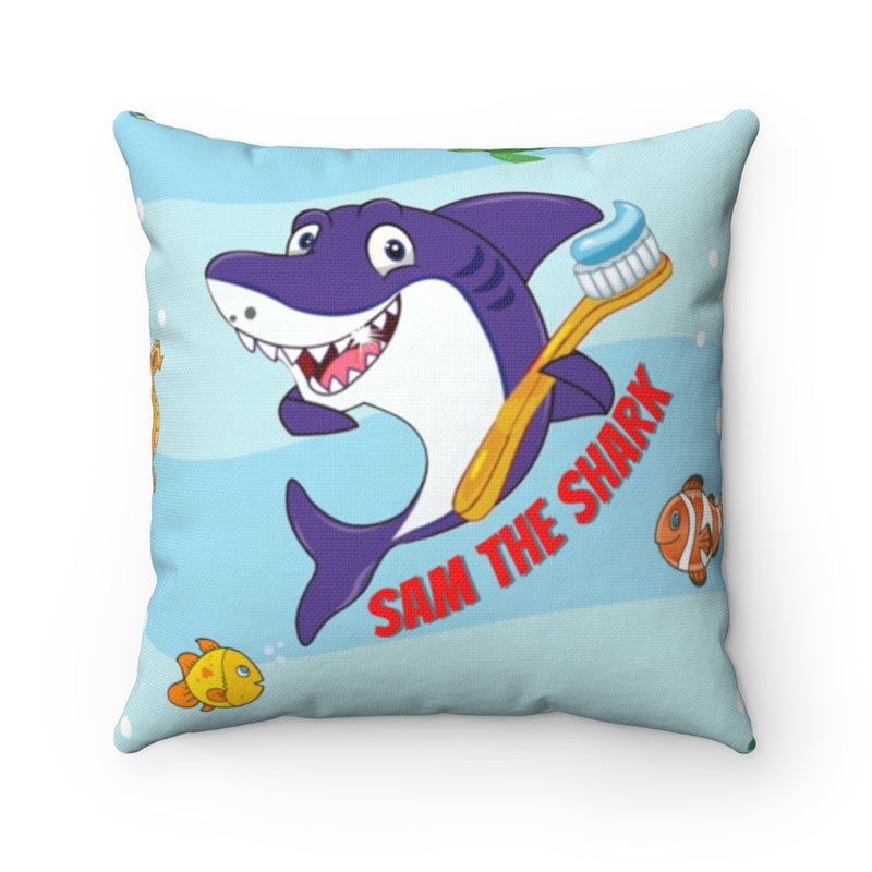 Sam the Shark Spun Polyester Square Pillow