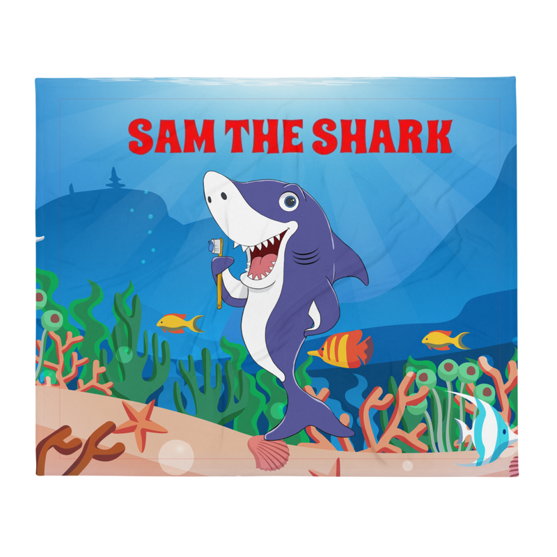 Sam The Shark Throw Blanket