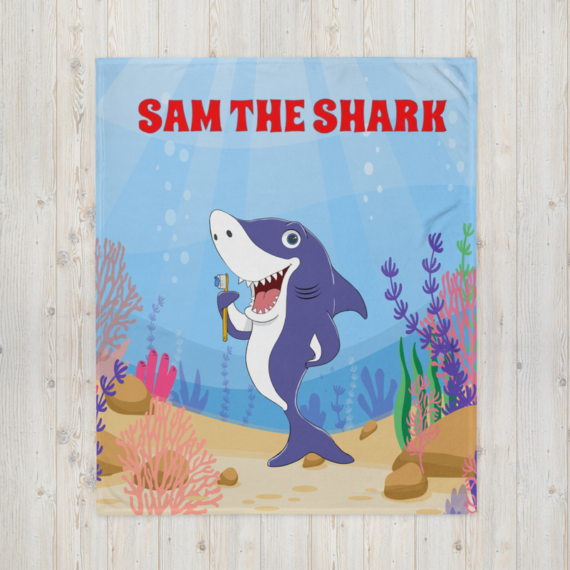Sam The Shark Throw Blanket