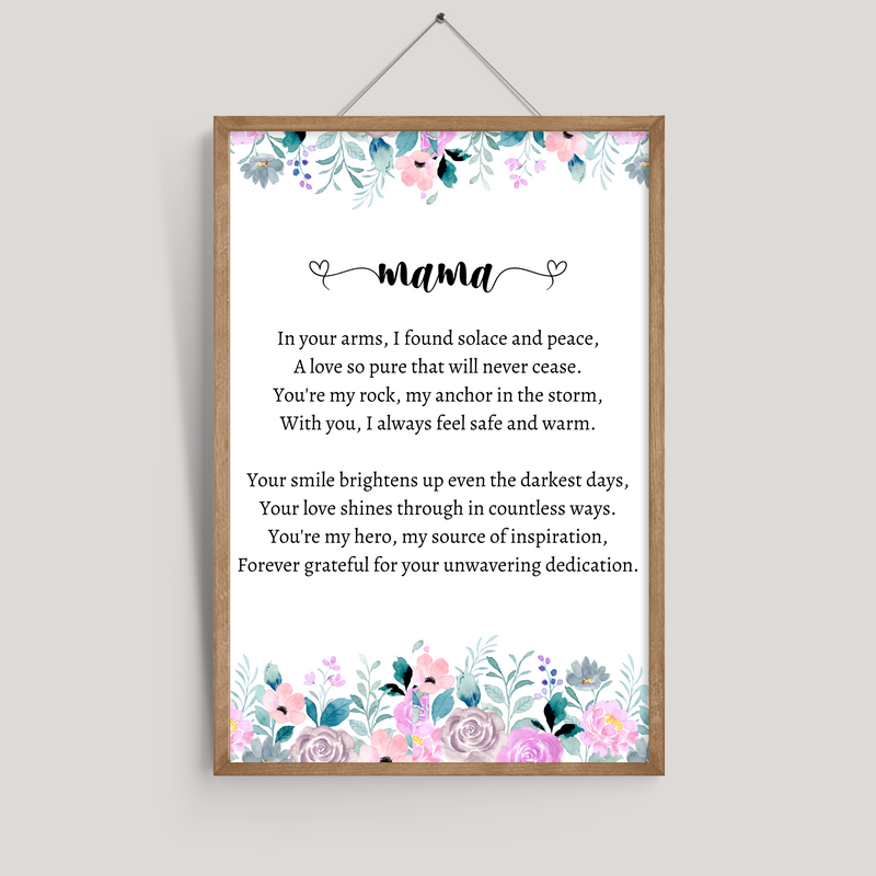 Mama's Love Poem Wall Art