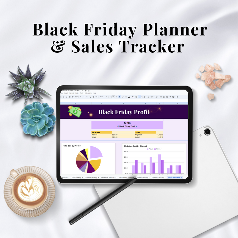 Black Friday Planner Sales Tracker Spreadsheet Entrepreneurial Edge Shop