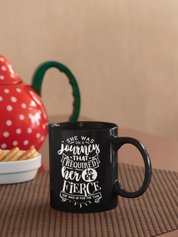 She Was On A Journey Black Mug