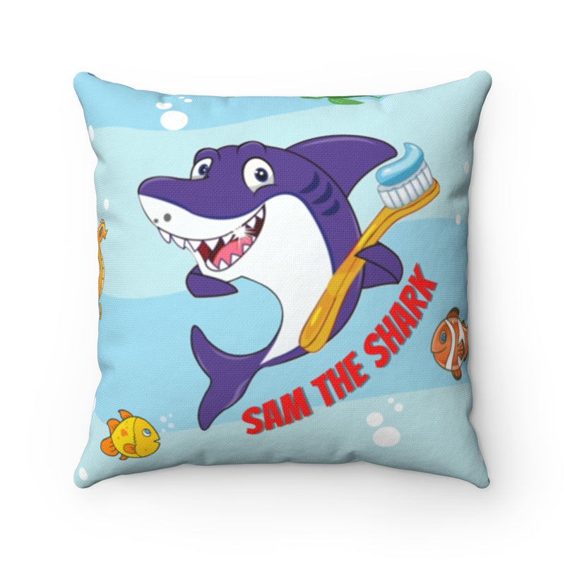 Sam the Shark Spun Polyester Square Pillow