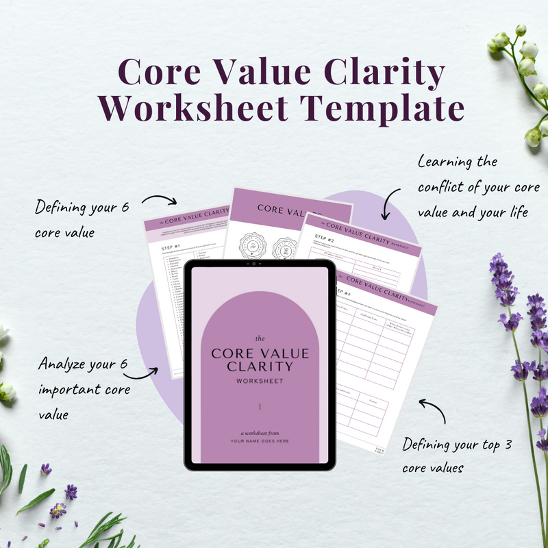 Core Value Clarity Worksheet Template