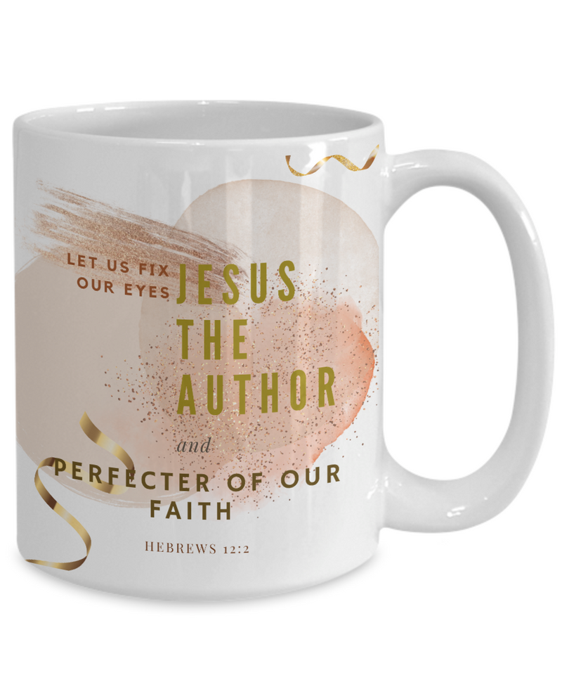Hebrews 12:2 Scripture Coffee Mug