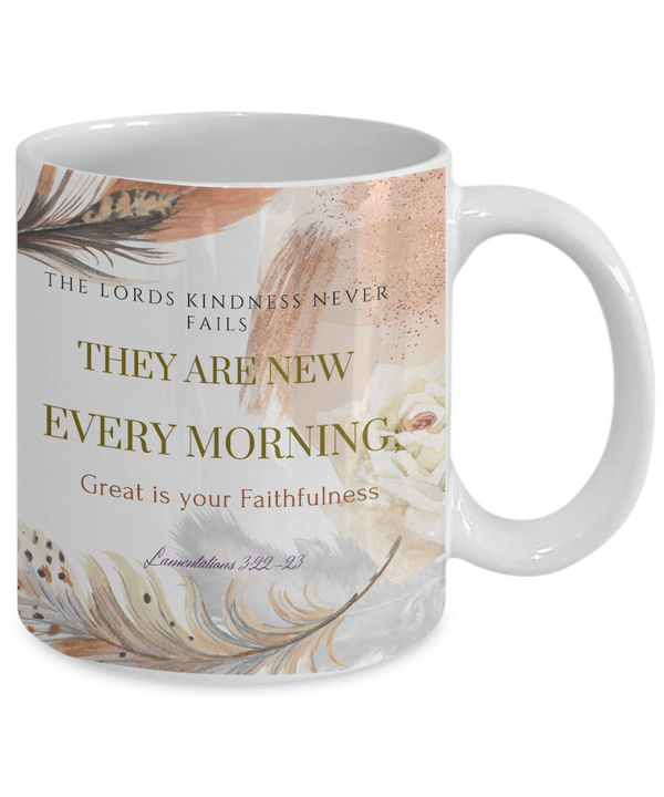 Lamentations 3:22-23 Scripture Coffee Mug