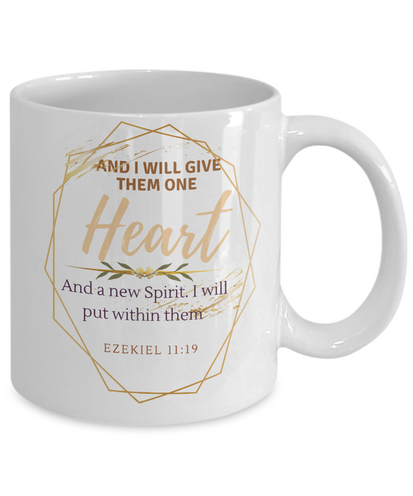 Ezekiel 11:19 Scripture Coffee Mug