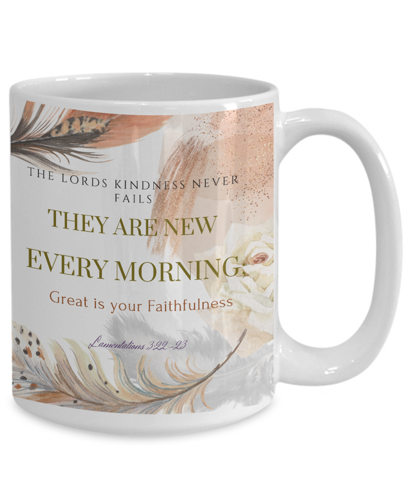 Lamentations 3:22-23 Scripture Coffee Mug