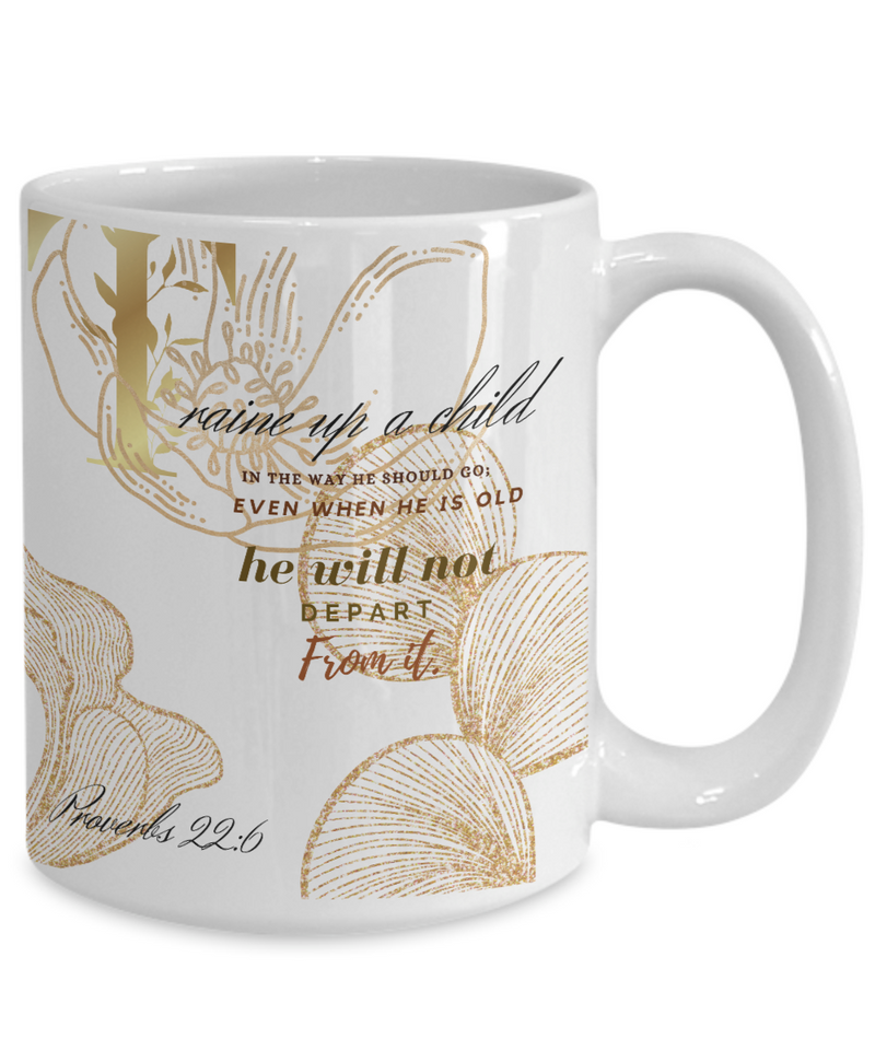 Proverbs 22:6 Scripture Coffee Mug Bible Verse Quotes Mug - Coffee Mug: " Train Up A Child....“ Verse Coffee Mug Inspirational Gift Cup