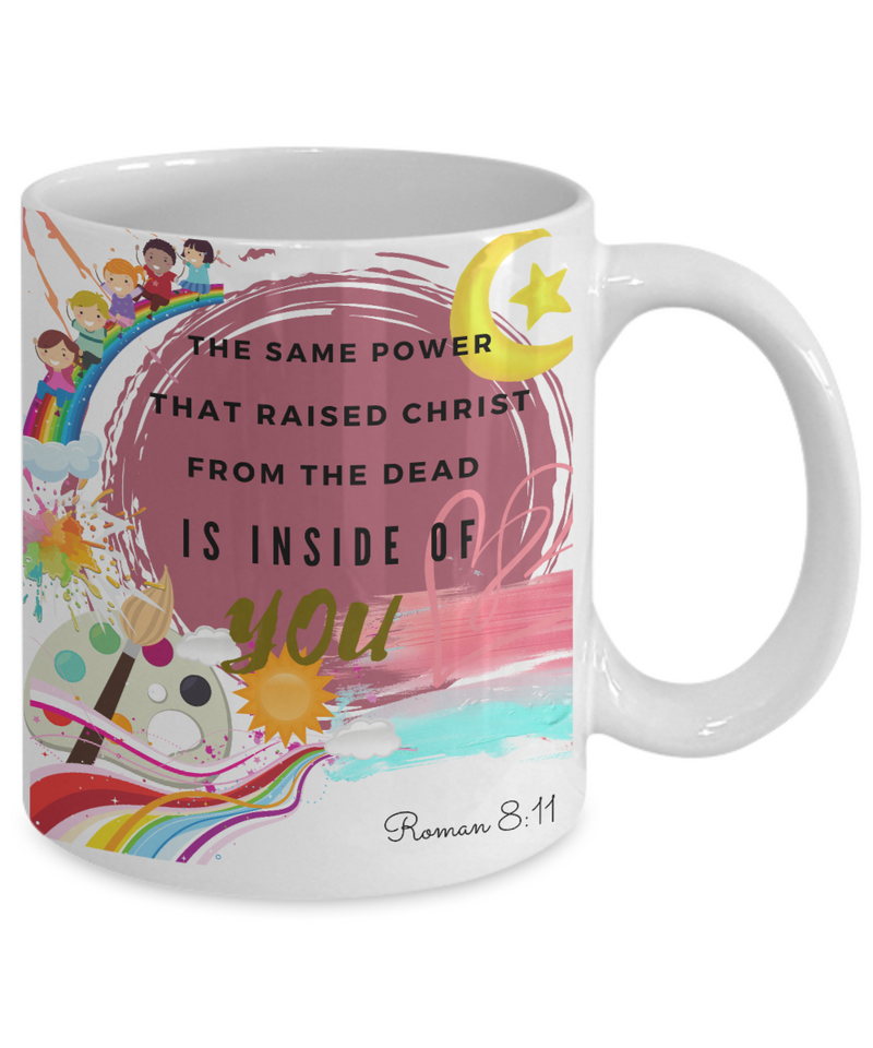 Romans 8:11 Scripture Coffee Mug