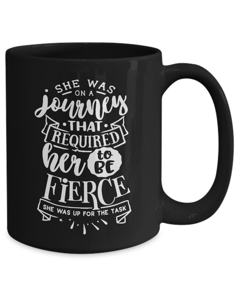 She Was On A Journey Black Mug