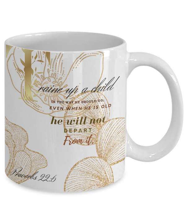Proverbs 22:6 Scripture Coffee Mug Bible Verse Quotes Mug - Coffee Mug: " Train Up A Child....“ Verse Coffee Mug Inspirational Gift Cup