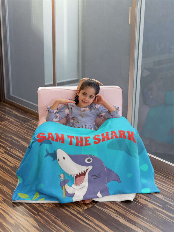 Sam The Shark Throw Blanket