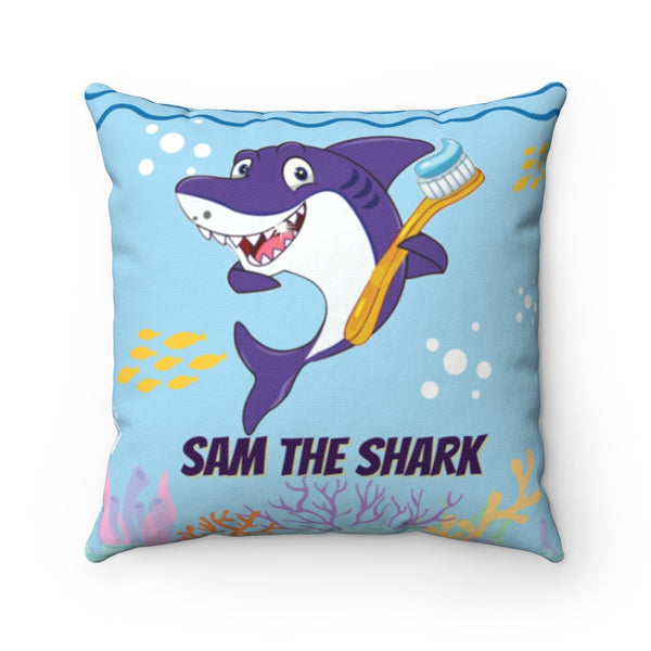 Sam The Shark Spun Polyester Square Pillow - Water View