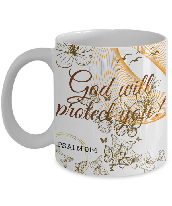 Psalm 91:4 Scripture Coffee Mug