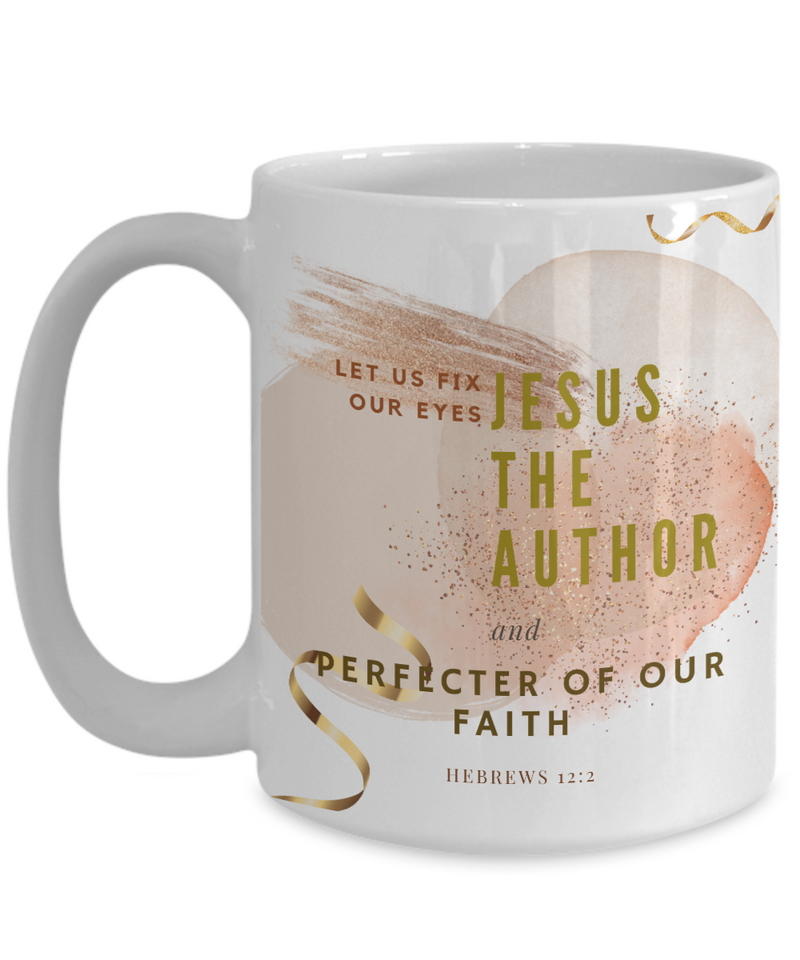 Hebrews 12:2 Scripture Coffee Mug