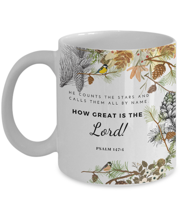 Psalm 147:4 Scripture Coffee Mug