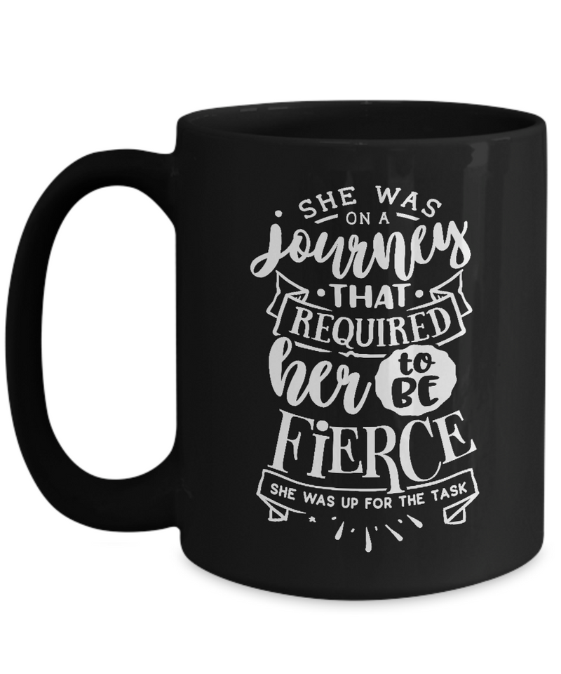 She Was On A Journey Black Mug