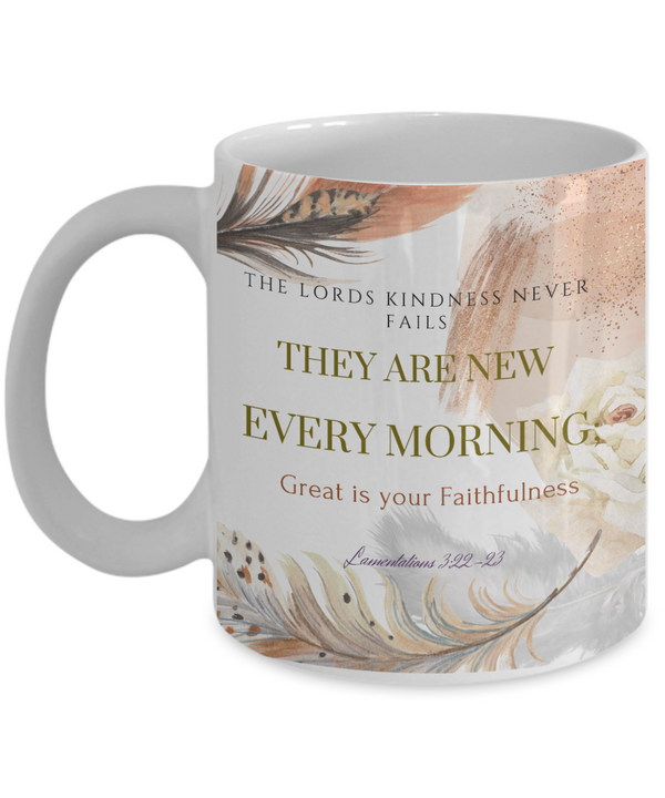 Lamentations 3:22-23 Scripture Coffee Mug