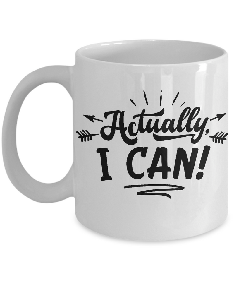 Actually I Can White Mug