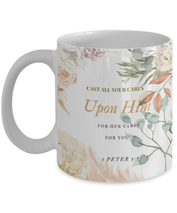 1 Peter 5:7  Scripture Coffee Mug