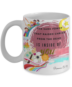 Romans 8:11 Scripture Coffee Mug