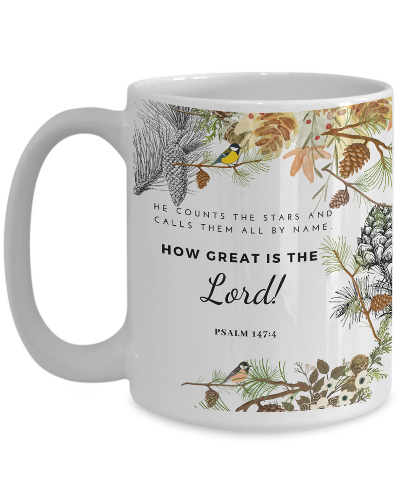 Psalm 147:4 Scripture Coffee Mug