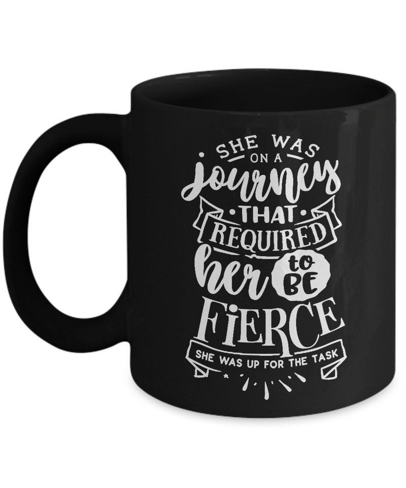 She Was On A Journey Black Mug