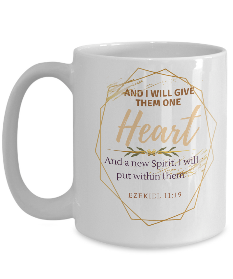 Ezekiel 11:19 Scripture Coffee Mug
