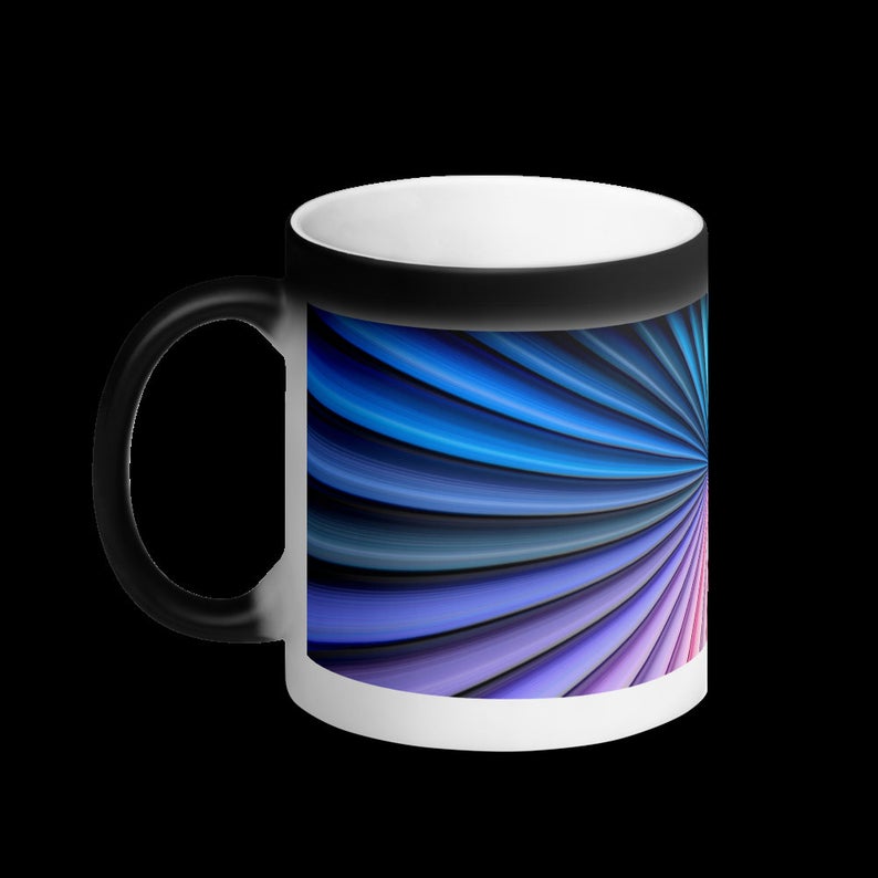 Multicolor Matte Black Magic Mug, Color Changing Coffee Mug, Heat Sensitive Color Changing Mug