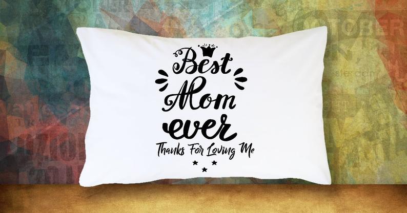 Best Mom Ever Mom White Cushion Pillow Case Gift for Mum Mother, Mommy, Mom, Mama Mother's Day Grandmother Rectangle Cute Pillow Cover