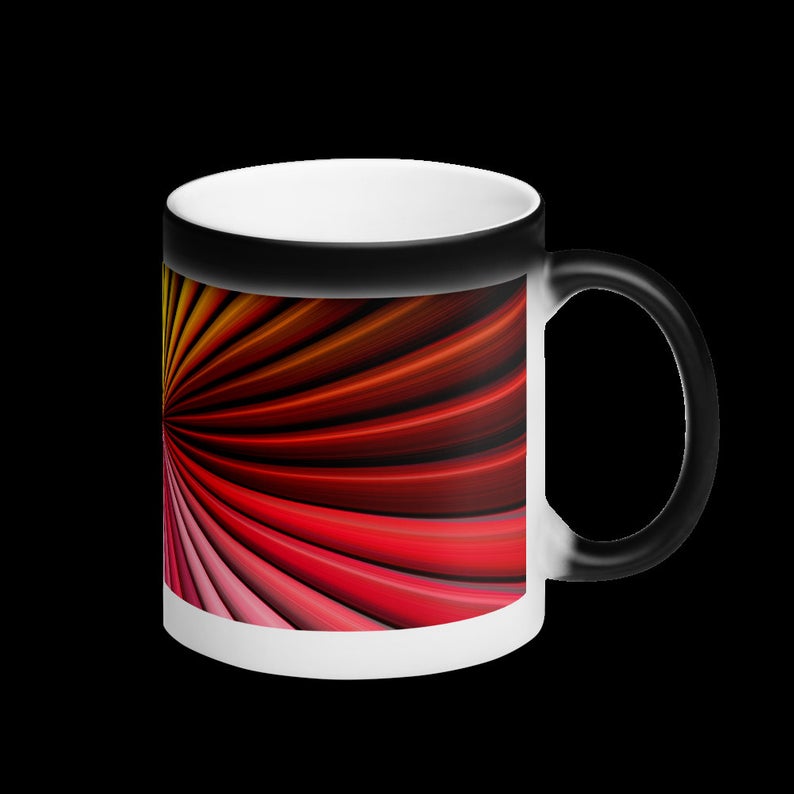 Multicolor Matte Black Magic Mug, Color Changing Coffee Mug, Heat Sensitive Color Changing Mug