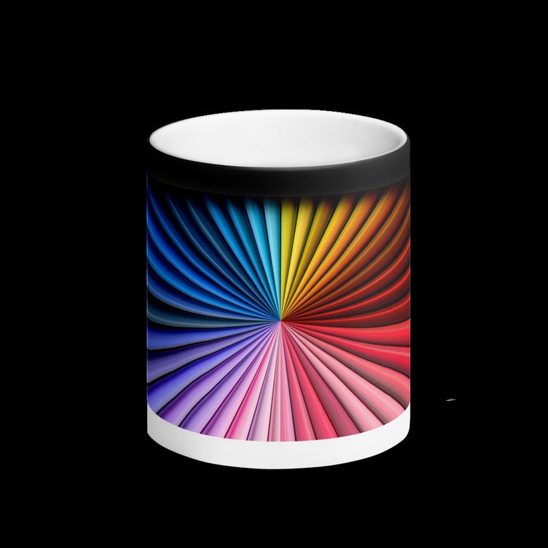 Multicolor Matte Black Magic Mug, Color Changing Coffee Mug, Heat Sensitive Color Changing Mug