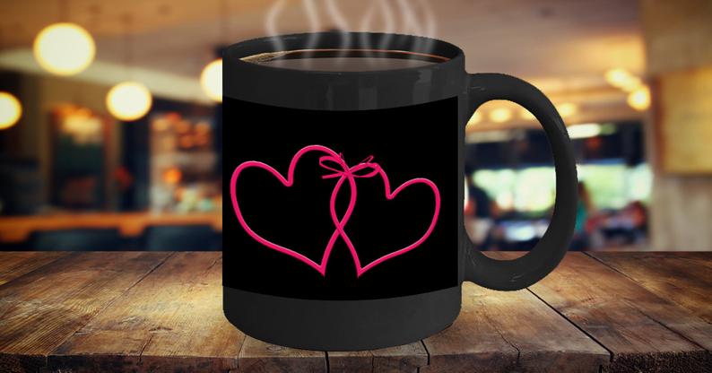 Heart Sign Coffee Mug , Black Coffee Cup