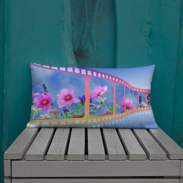 Flower Throw Pillow Outdoor Summer Cushion Cover polyester Linen Waist Pillow Case Standard Decorative Pillows