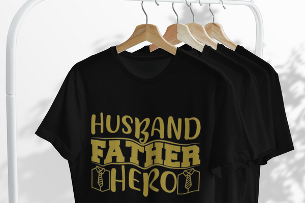 Husband, Father, Hero Black T-Shirt