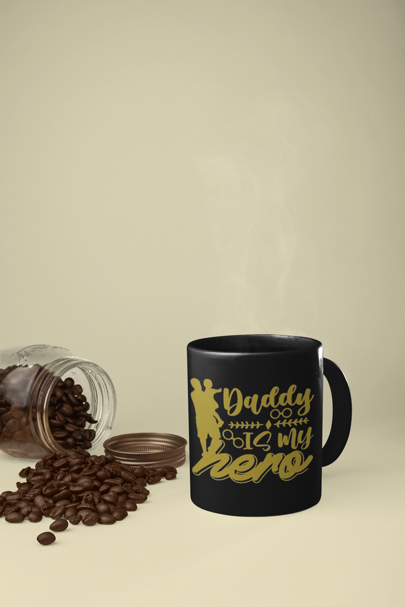 Husband Father Hero Black Coffee Mug