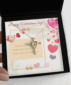 Cross dancing Valentines Necklace