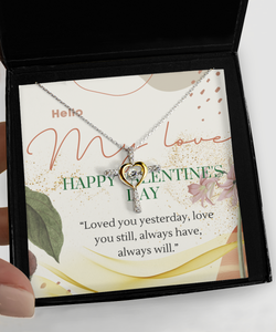 Happy Valentine's day Cross Necklace