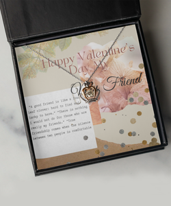 Happy Valentine's Day Crown Necklace - For My Friend