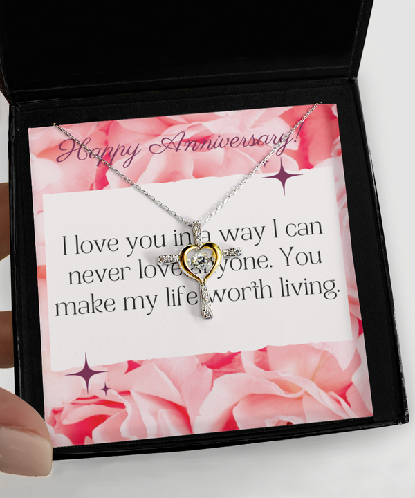 Cross dancing Anniversary Necklace