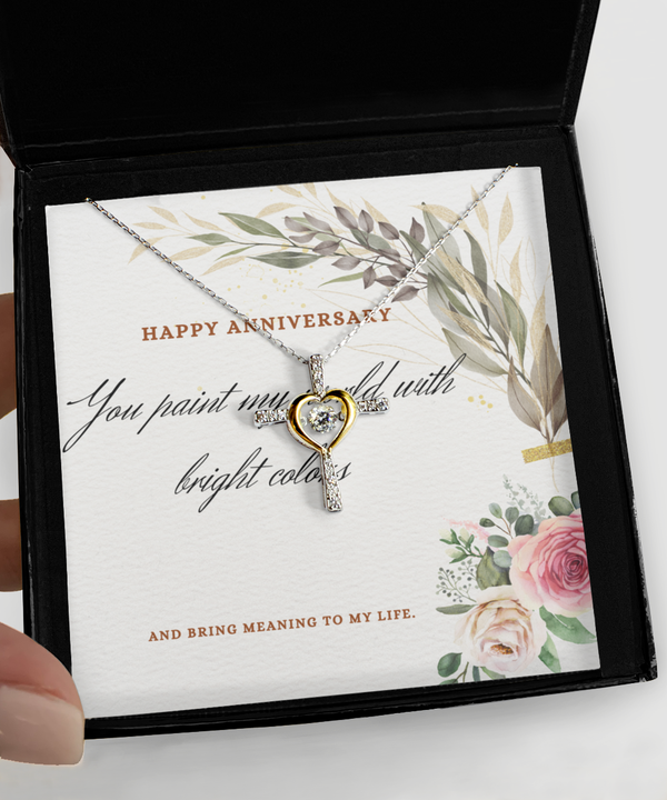 Cross dancing Anniversary Necklace