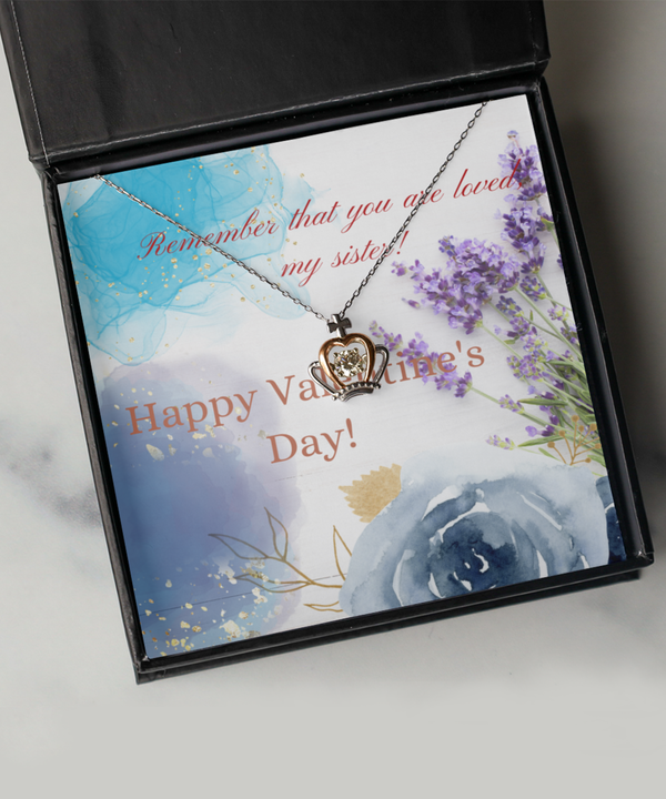 Happy Valentine's Day Crown Necklace
