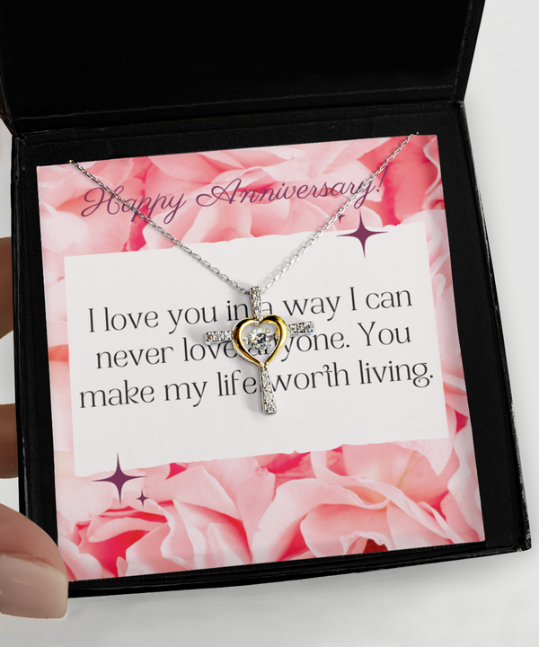 Cross dancing Anniversary Necklace
