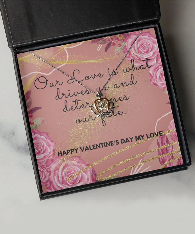 Happy Valentine's Day Crown Necklace - For My Love