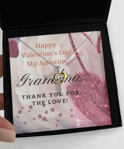 Happy Valentine's Day Cross Necklace - For My Grandma