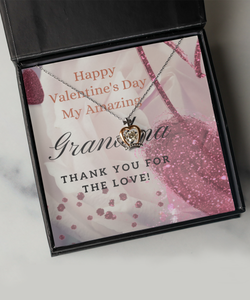 Happy Valentine's Day Crown Necklace - For My Grandma