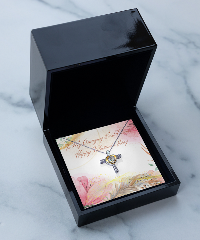 Happy Valentine's Day Cross Necklace