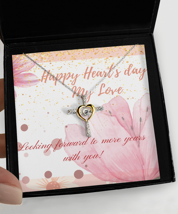 Happy Valentine's Day Cross Necklace - For My Love