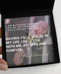 Cross dancing Valentines Necklace